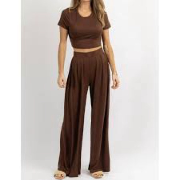 045-NWOT Buttery Soft Win Win two piece casual Pant Set.  Size Large. - Picture 3 of 3